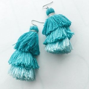 Tassel Fashion Earrings- Turquoise